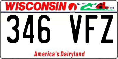 WI license plate 346VFZ