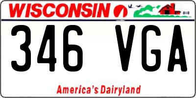 WI license plate 346VGA