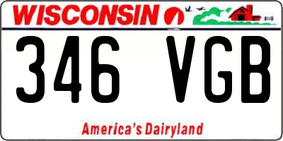 WI license plate 346VGB