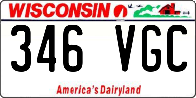 WI license plate 346VGC