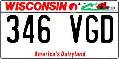 WI license plate 346VGD