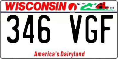 WI license plate 346VGF