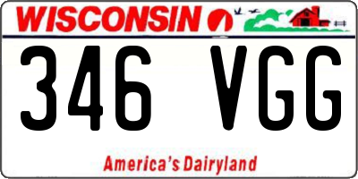WI license plate 346VGG