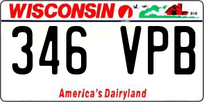 WI license plate 346VPB