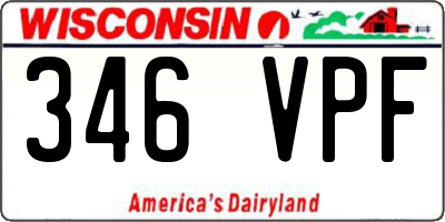 WI license plate 346VPF