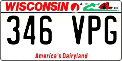 WI license plate 346VPG