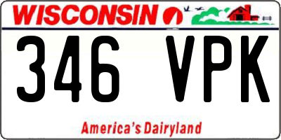 WI license plate 346VPK