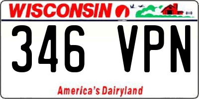 WI license plate 346VPN