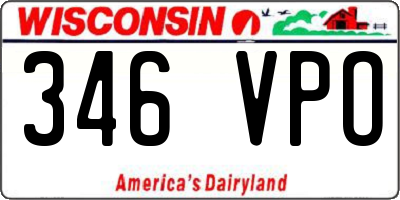WI license plate 346VPO