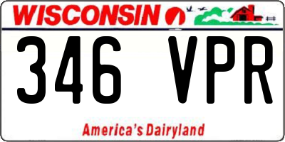 WI license plate 346VPR