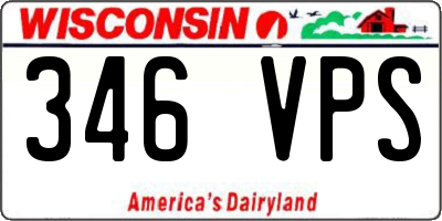 WI license plate 346VPS