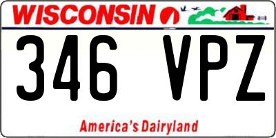 WI license plate 346VPZ