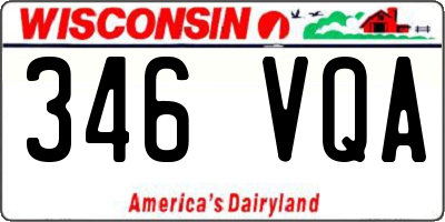 WI license plate 346VQA