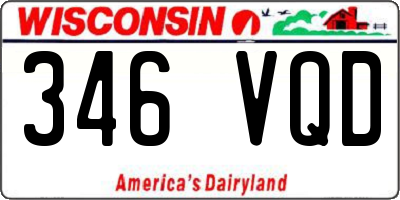 WI license plate 346VQD