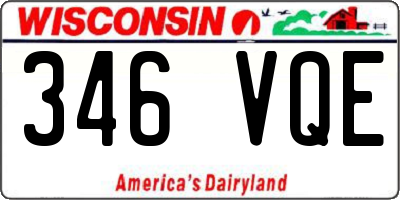 WI license plate 346VQE