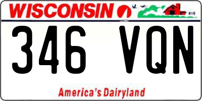 WI license plate 346VQN