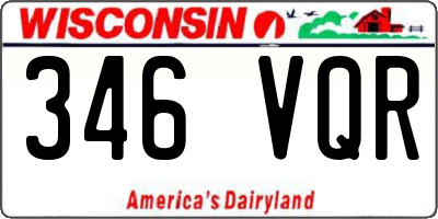 WI license plate 346VQR