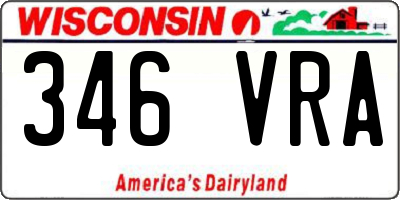 WI license plate 346VRA