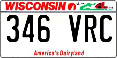 WI license plate 346VRC