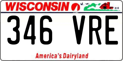 WI license plate 346VRE