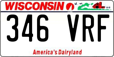 WI license plate 346VRF