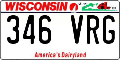 WI license plate 346VRG