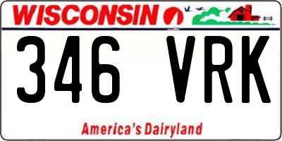 WI license plate 346VRK