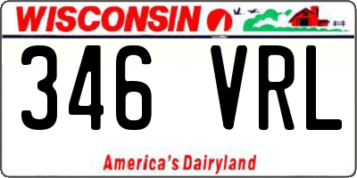 WI license plate 346VRL
