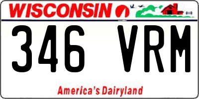 WI license plate 346VRM