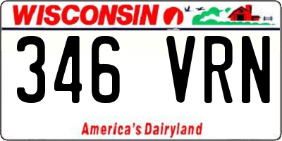 WI license plate 346VRN