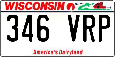 WI license plate 346VRP