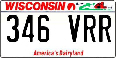 WI license plate 346VRR