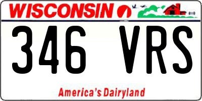 WI license plate 346VRS