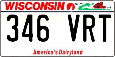 WI license plate 346VRT