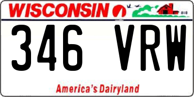 WI license plate 346VRW