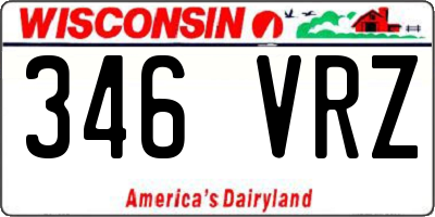 WI license plate 346VRZ