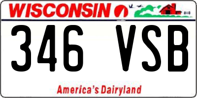 WI license plate 346VSB