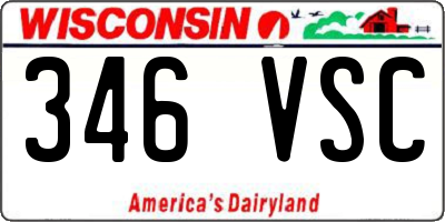 WI license plate 346VSC