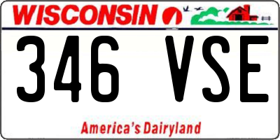 WI license plate 346VSE