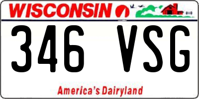 WI license plate 346VSG