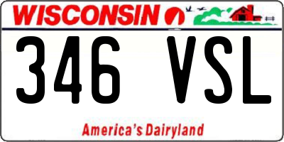 WI license plate 346VSL