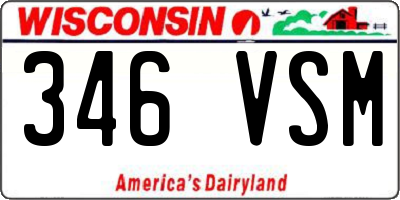 WI license plate 346VSM