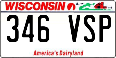 WI license plate 346VSP