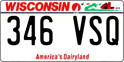 WI license plate 346VSQ