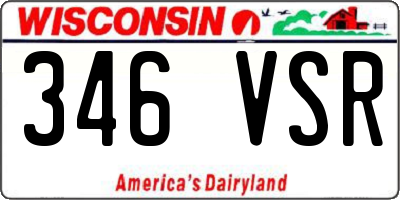 WI license plate 346VSR