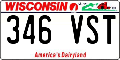 WI license plate 346VST