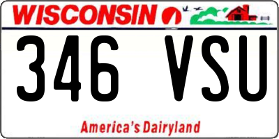 WI license plate 346VSU
