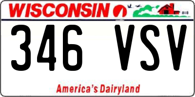 WI license plate 346VSV