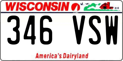 WI license plate 346VSW