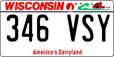 WI license plate 346VSY